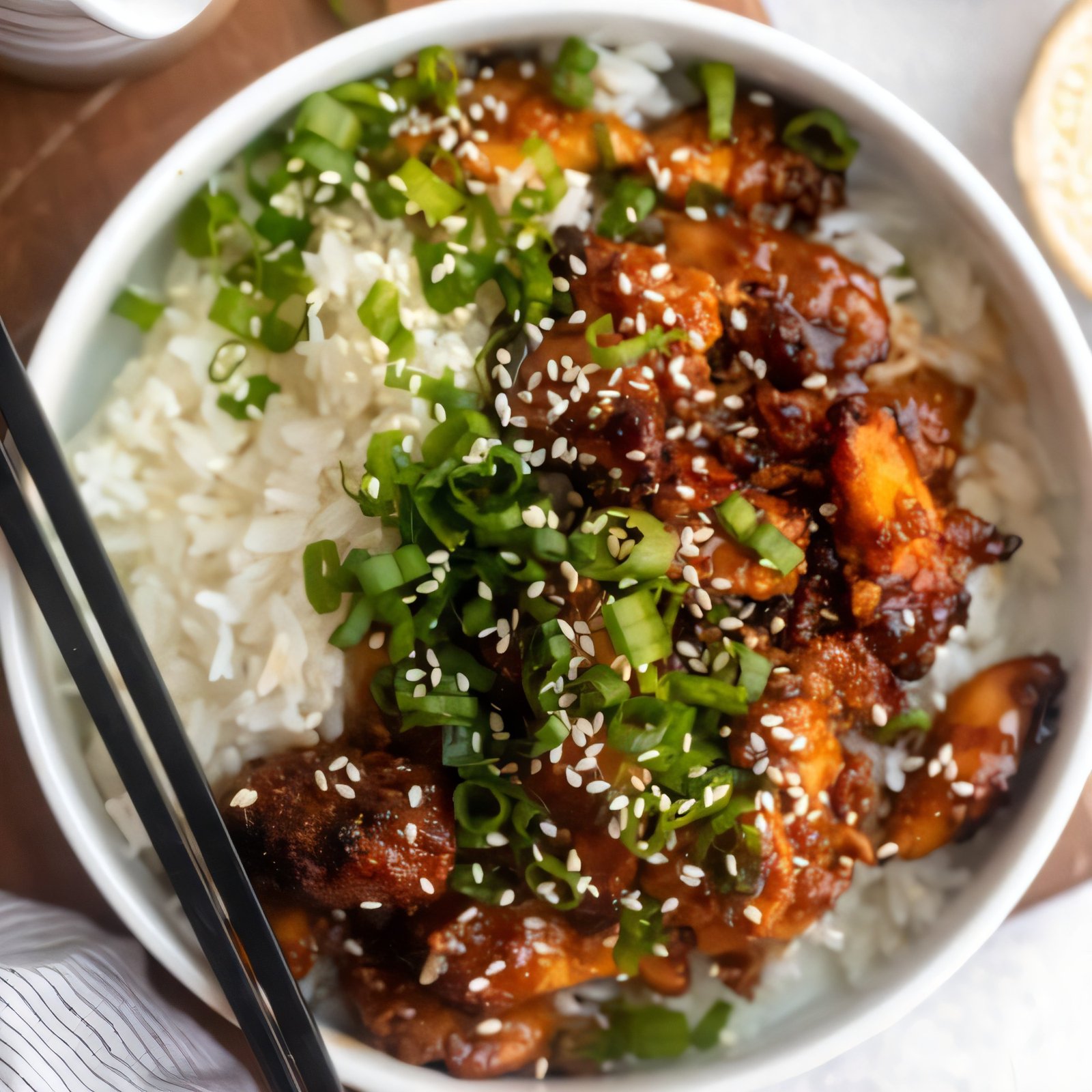 Crispy air fryer teriyaki chicken with homemade sauce