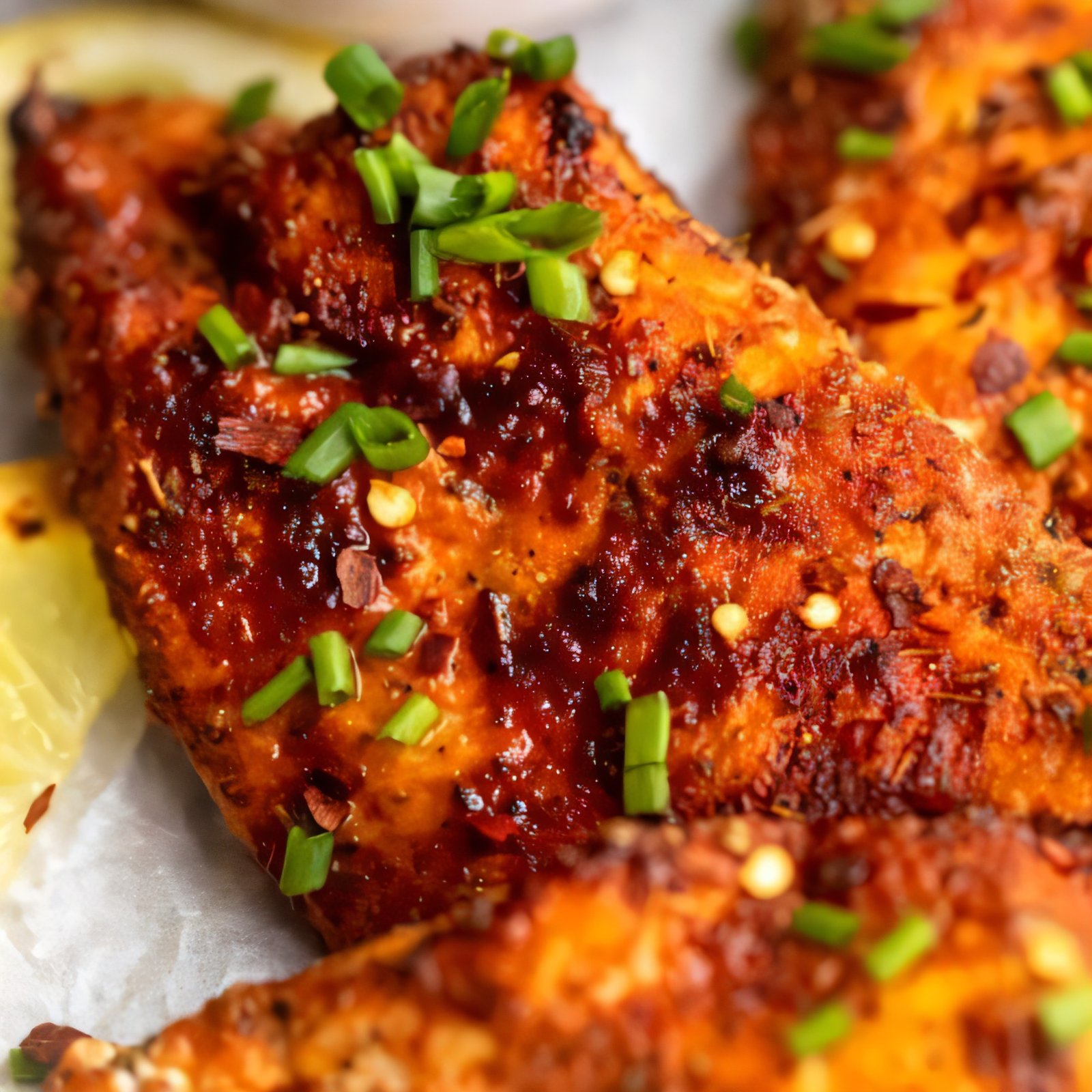 Juicy air fryer chicken breast sliced on a plate